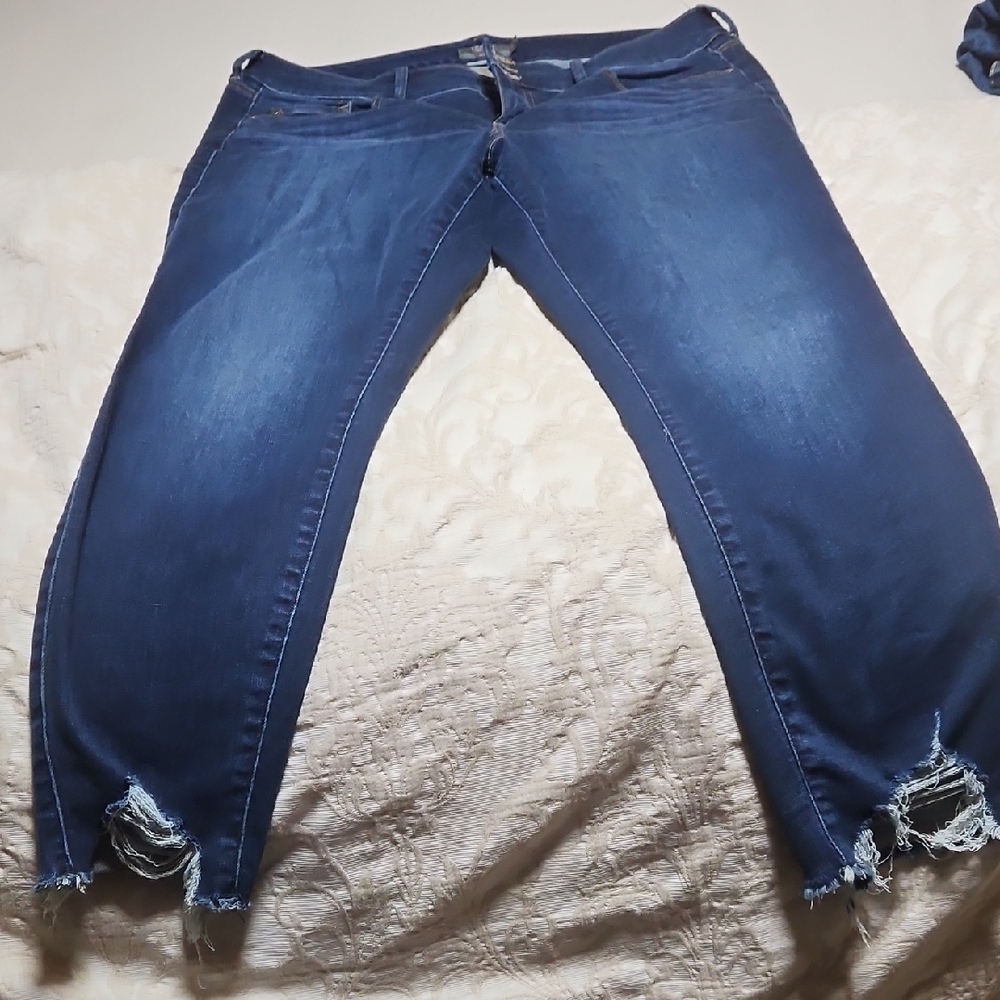 Women's Blue Distressed Jeans Torrid Size18 R